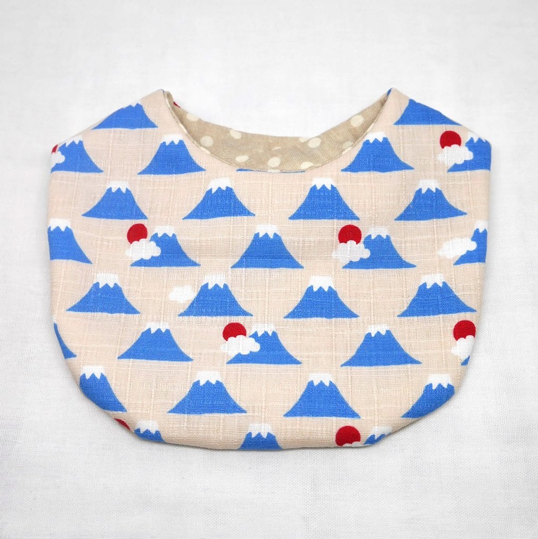 【the last 1】Japanese Handmade Baby Bib / Mt,Fuji - 围嘴/口水巾 - 棉 粉红色