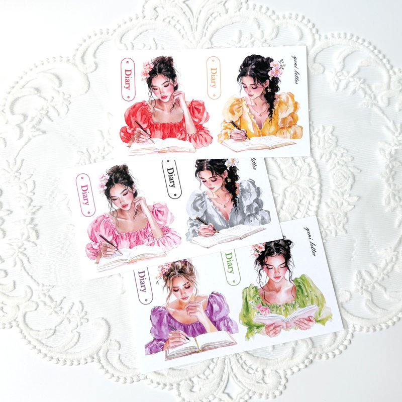 我的日记女孩纸胶带 - 便条纸/标签贴 - 纸 多色