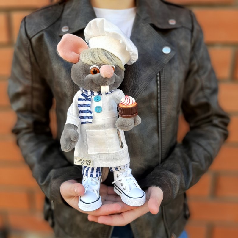 Mouse,soft toy,interior toy,room decoration.Christmas Gift Wrapping. - 玩偶/公仔 - 其他金属 灰色