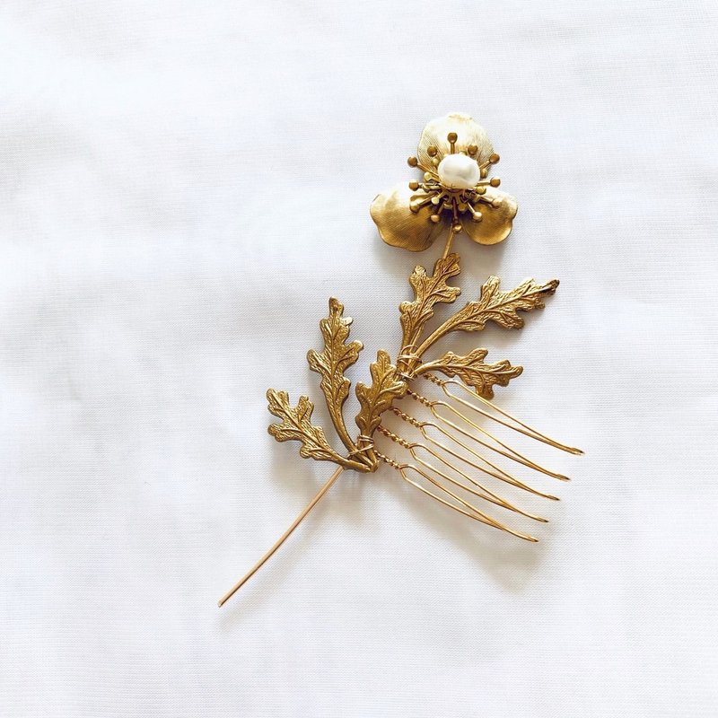 植萃花语 发梳 - 发饰 - 铜/黄铜 金色