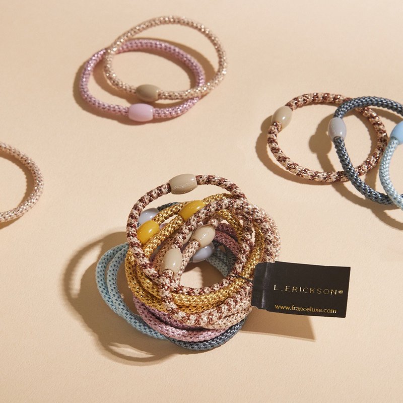 【L. ERICKSON 官方旗舰】 细版 弹力发圈 12入 || 芭蕾舞伶 || - 发饰 - 其他材质 粉红色