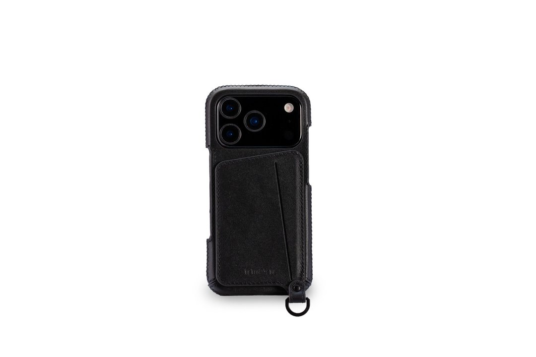 iPhone 17 Pro 经典系列-磁吸站立卡袋手机皮套-碳黑 - 手机壳/手机套 - 真皮 黑色