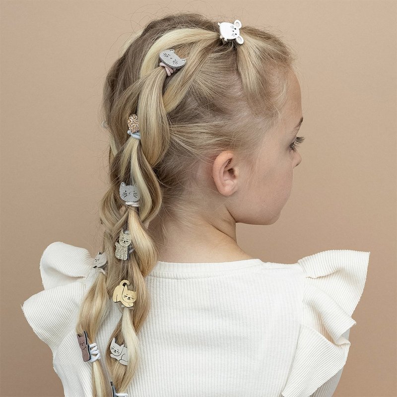 英国Mimi & Lula_AW25_秋日山林_俏皮小猫发束8入 - 婴儿饰品 - 聚酯纤维 