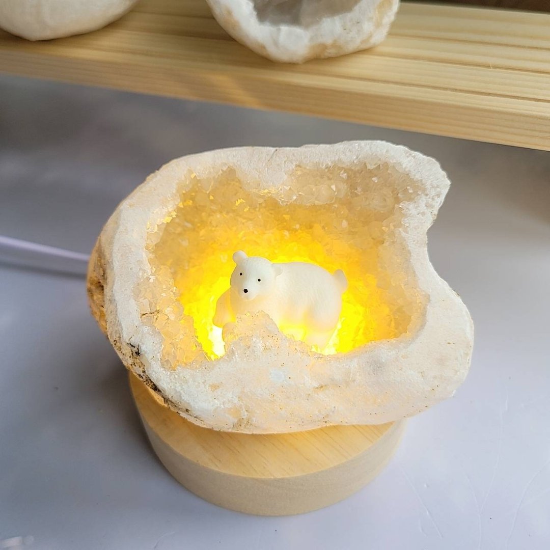 (W)精品级摩洛哥白水晶晶洞(附底座、灯座) - 摆饰 - 水晶 