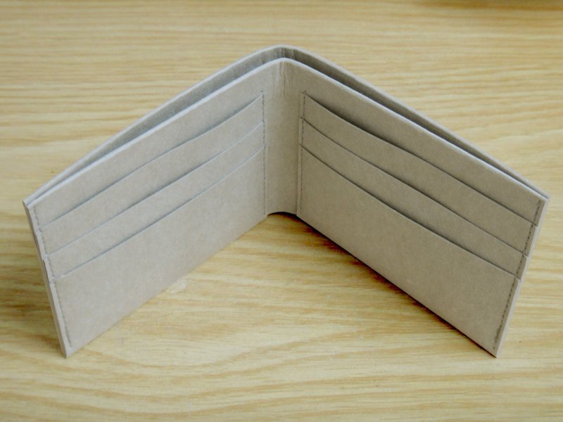 (极简) 6卡 短夹 皮夹 纯粹 水洗牛皮纸 定制化 敲字 圣诞礼物 - 皮夹/钱包 - 纸 灰色