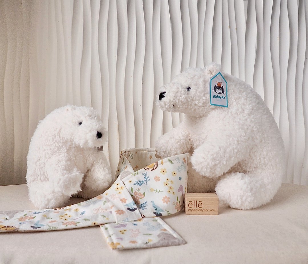 JellyCat Wistful Polar Bear云朵北极熊 &amp;elle 儿童纯棉围巾 - 玩具/玩偶 - 其他材质 白色