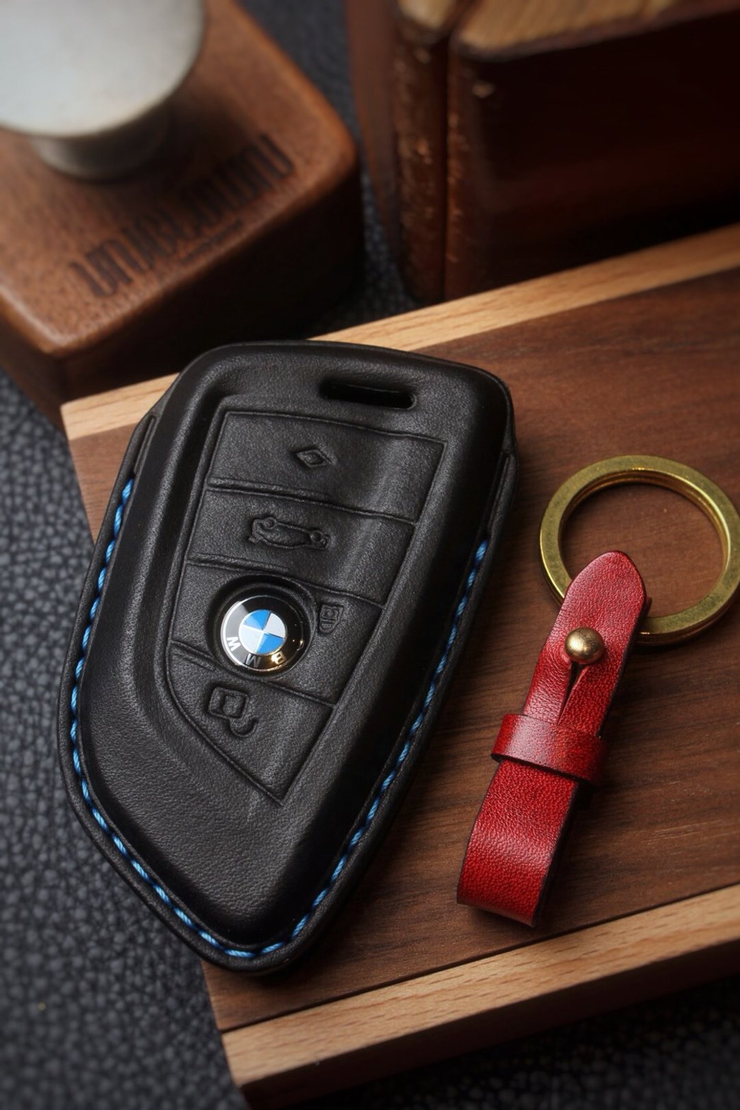 【波赛顿精品手工皮件】BMW 宝马 汽车钥匙包 皮套 手工 订制 - 钥匙链/钥匙包 - 真皮 