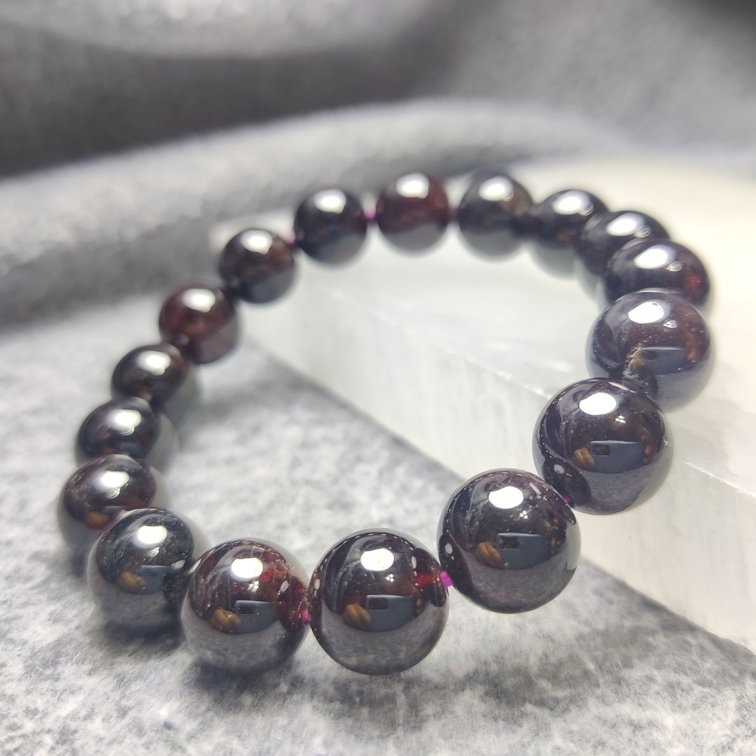中国 11mm 石榴石 Garnet - 手链/手环 - 水晶 粉红色