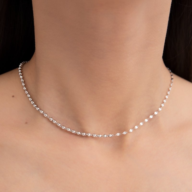 【日常简约最佳礼物】广阔・925纯银链 - 项链 - 纯银 银色