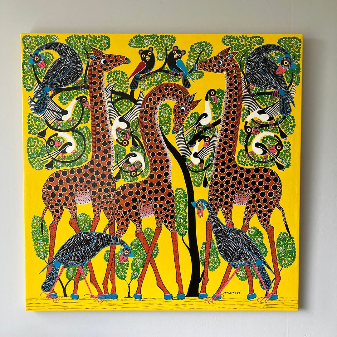 【U624草原上的优雅家族-Mwamedi】非洲艺术空运来台/60x60cm - 海报/装饰画/版画 - 其他材质 
