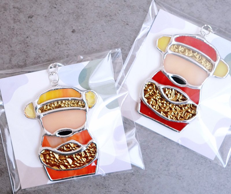 彩色玻璃~财神爷钥匙圈 - 钥匙链/钥匙包 - 玻璃 