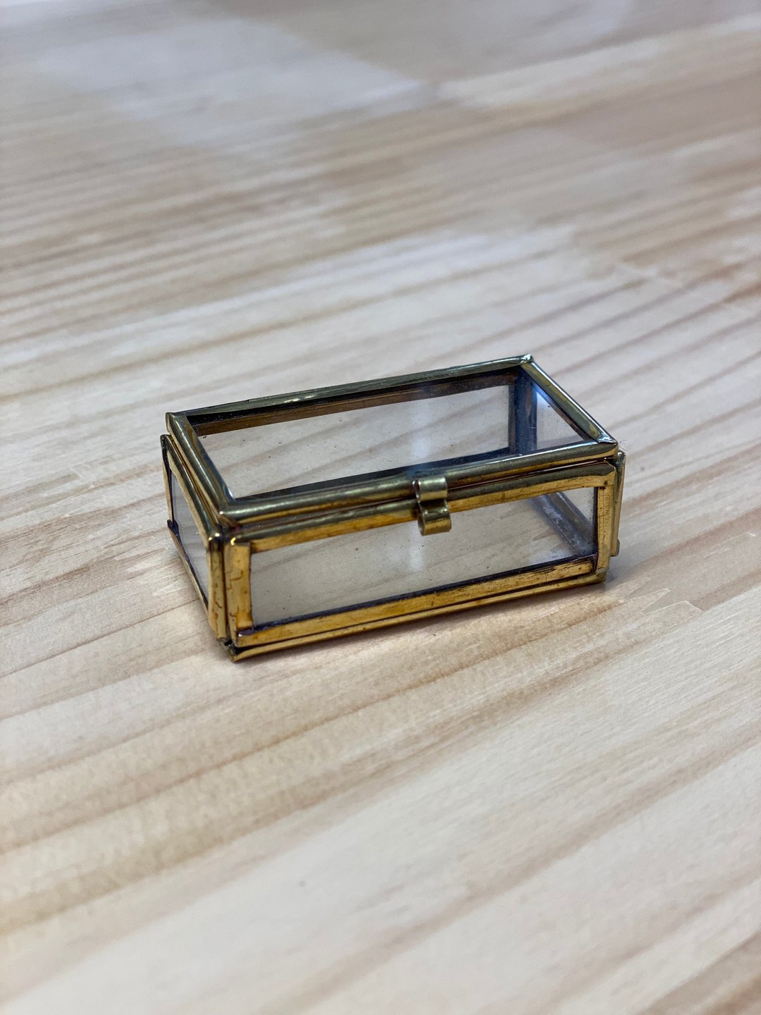 Glass box case rectangular (S size) - 收纳用品 - 玻璃 金色