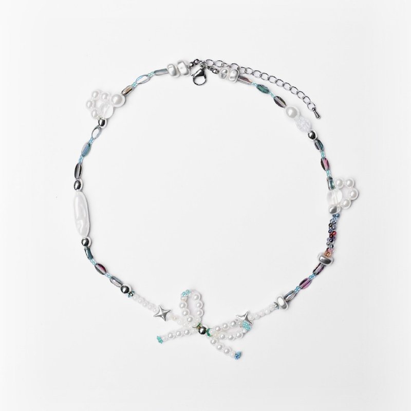 【可定制】闪亮旋律－通勤百搭项链 | 猪宝盒手作饰品 | - 项链 - 玻璃 白色