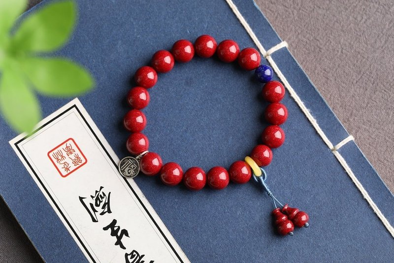 天然原矿朱砂精品紫金砂单圈手链尺寸10mm左右 含量高达95%以上 - 手链/手环 - 宝石 