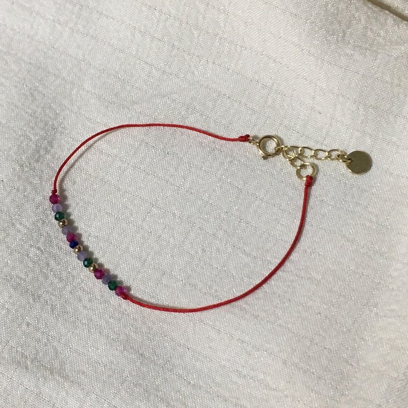 祈愿三喜手绳 - 手链/手环 - 纯银 红色