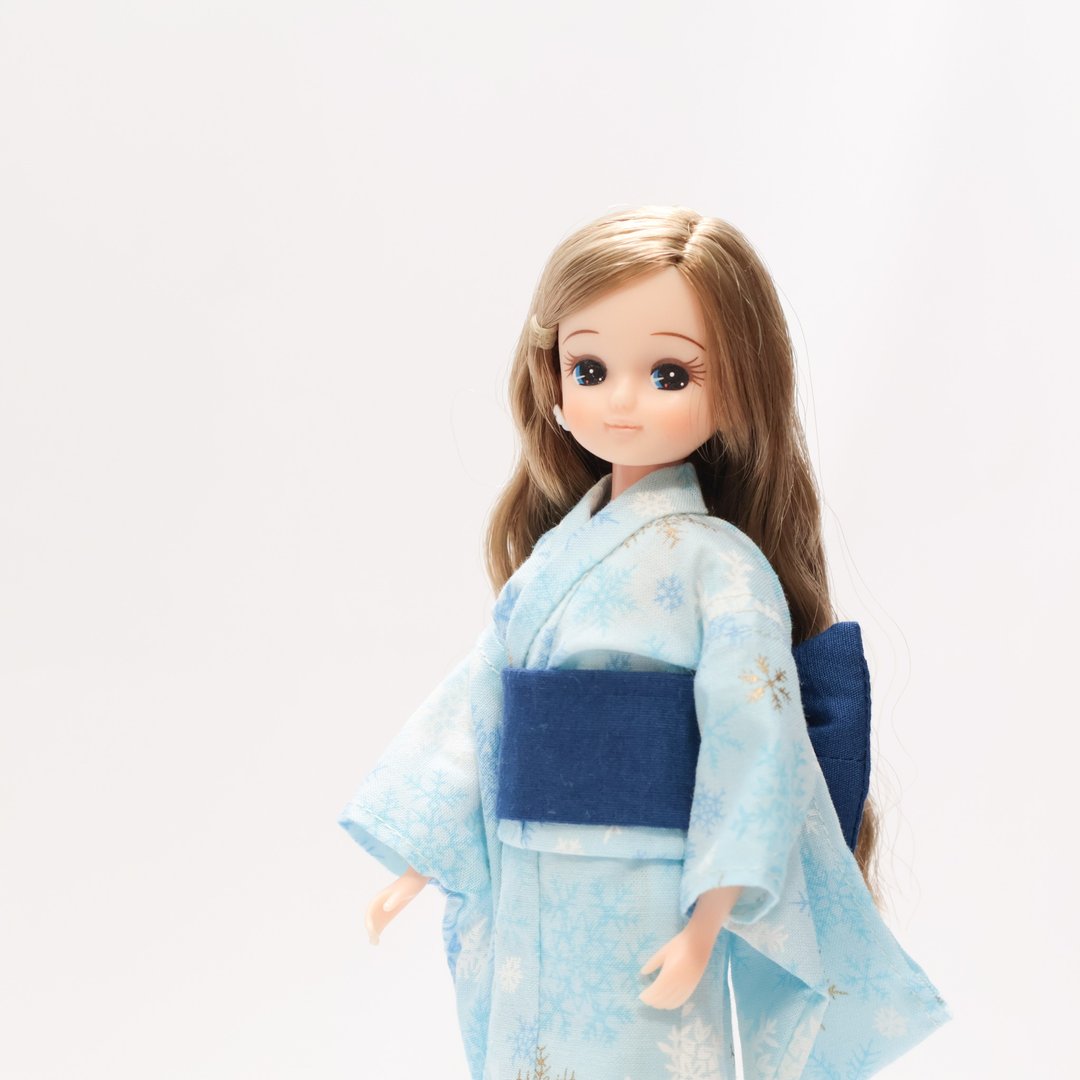 Licca-chan 22cm 娃娃尺寸浴衣 - 玩偶/公仔 - 棉 蓝色