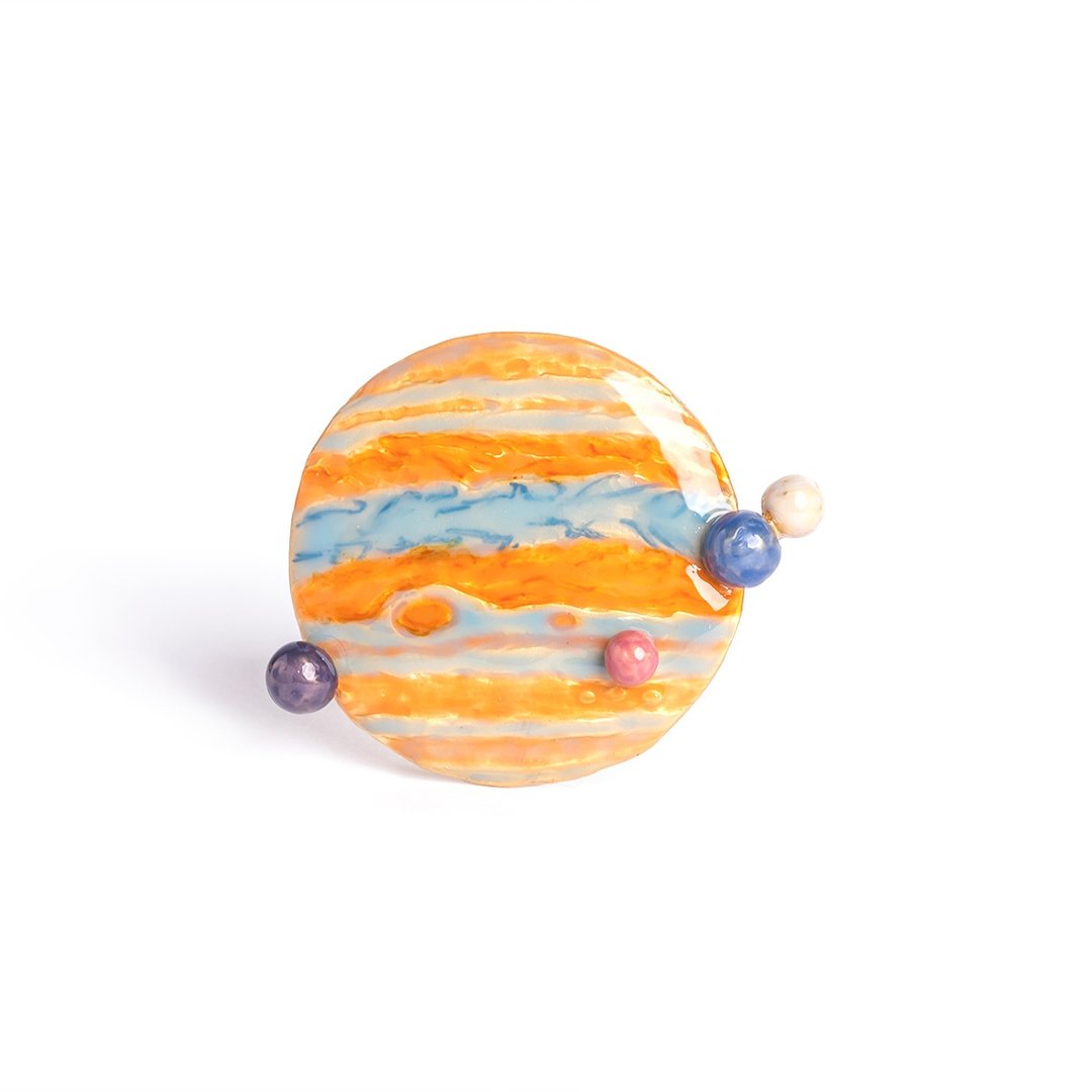 木星胸针 Jupiter PB179 - 胸针 - 其他金属 橘色