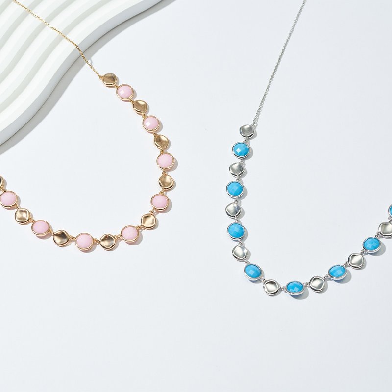 剔透双映项链 (共两色) - 项链 - 铜/黄铜 蓝色