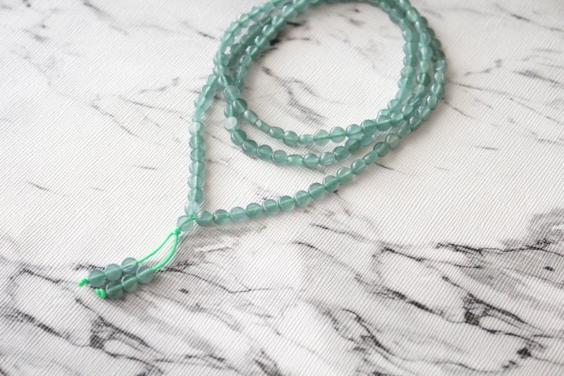 Journal-纯天然A货翡翠 (危地马拉玉)高冰蓝水巧克力豆108串串 - 项链 - 宝石 