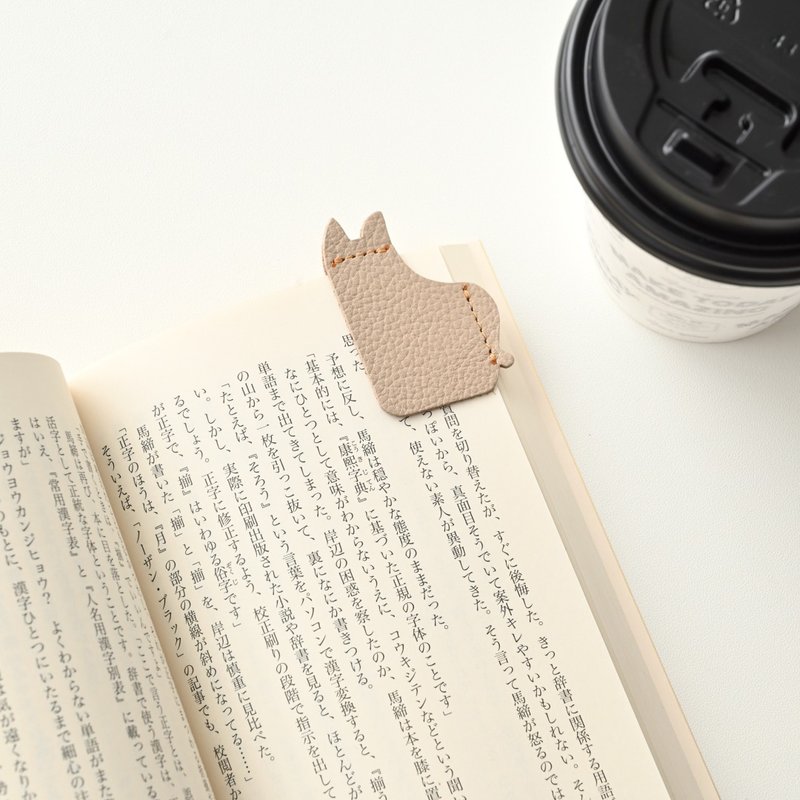 书签 彩色猫咪 两件组 【缩小皮革】 猫咪 栞 杂 કલર 真皮 猫咪 动物 小礼物 父亲节 GS05K - 书签 - 真皮 咖啡色