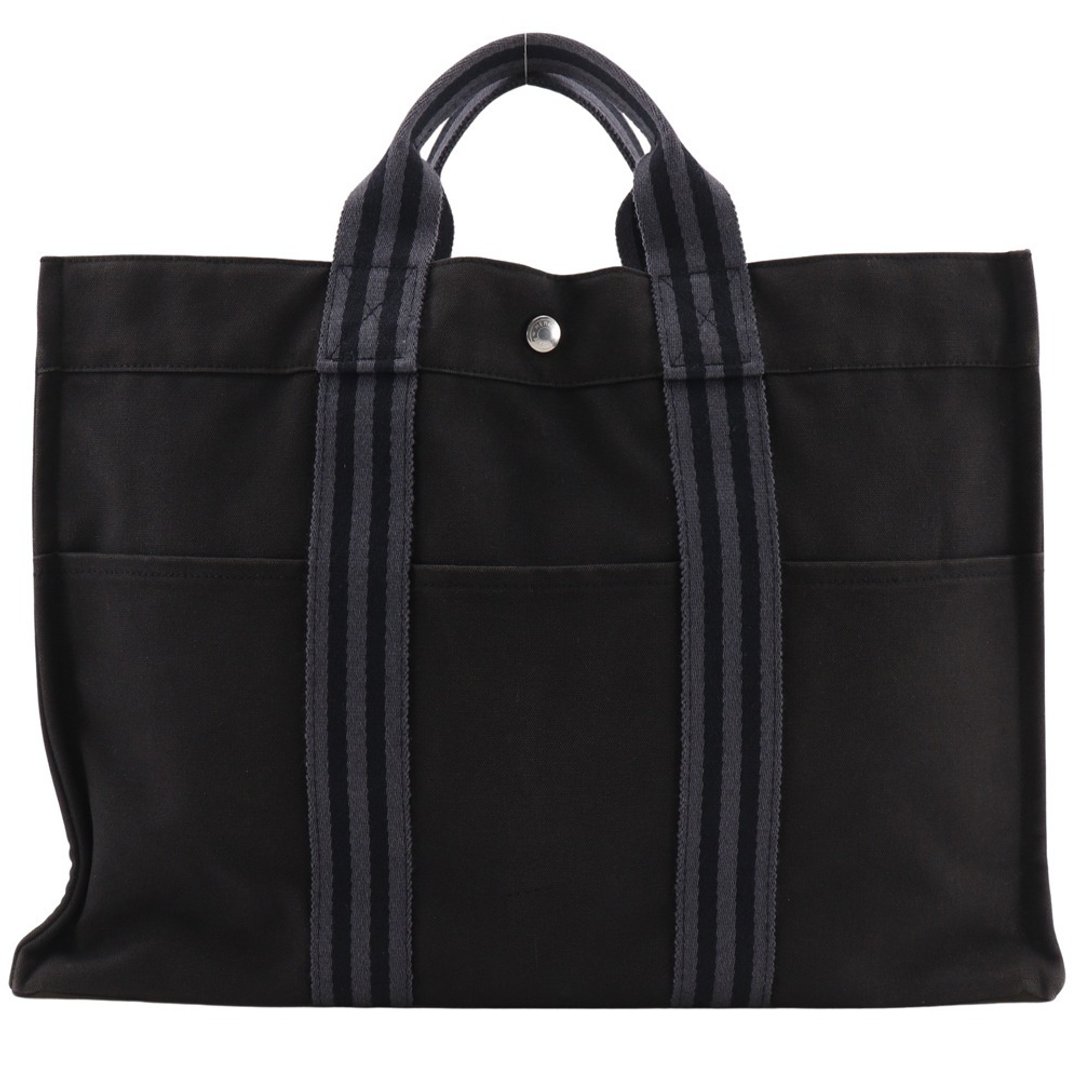 【日本直送】爱马仕 HERMES Fourre-tout MM 手提包 托特包 棉质帆布 黑色 中性【二手】 - 手提包/手提袋 - 棉．麻 黑色