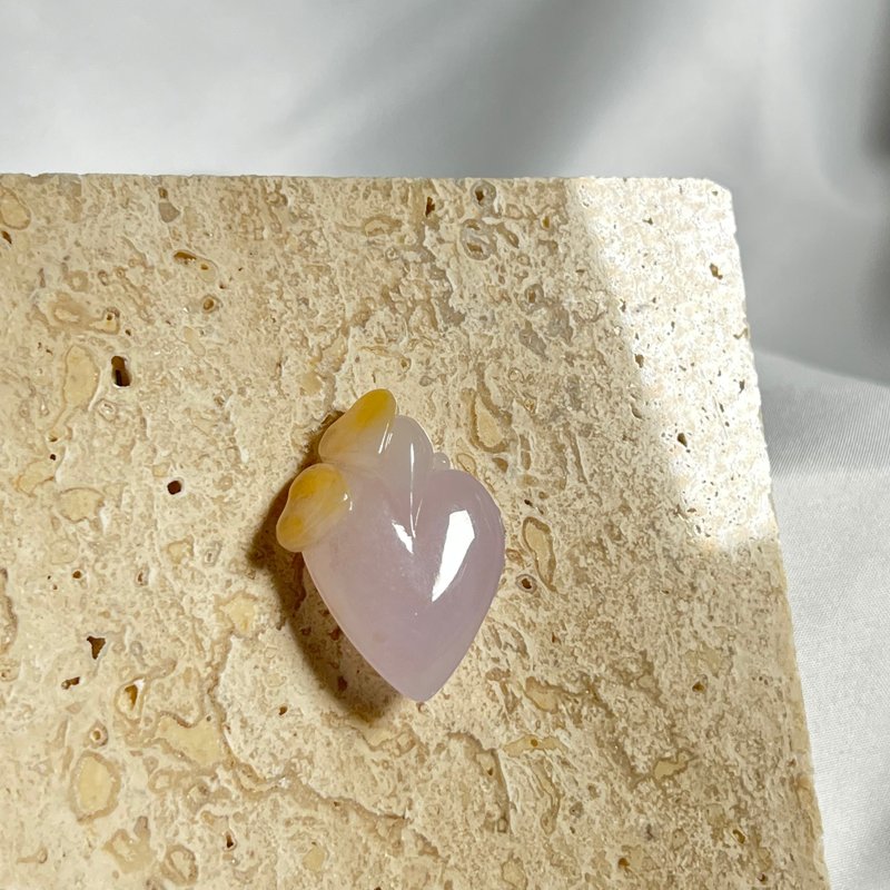 相映春池 | 天然黄加紫翡翠坠 - 项链 - 玉石 紫色