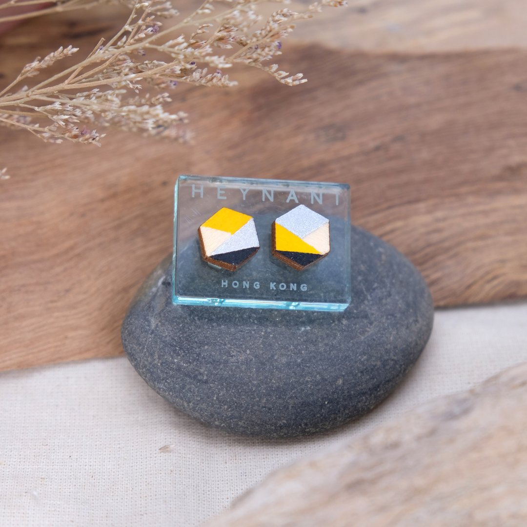 天然木耳环| 几何耳环|木耳环| 防过敏耳环|earrings(sold out) - 耳环/耳夹 - 木头 多色