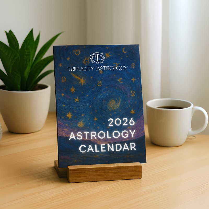 桌上 星夜占星星座月历 2026 附木座 - 免费 13 页占星指南 - 年历/台历 - 纸 多色