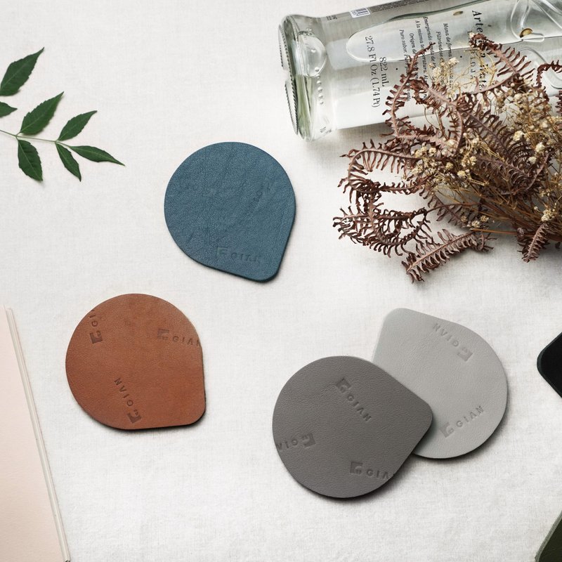 Drop水滴皮革杯垫 | 组合6入 | 多色 - 杯垫 - 真皮 