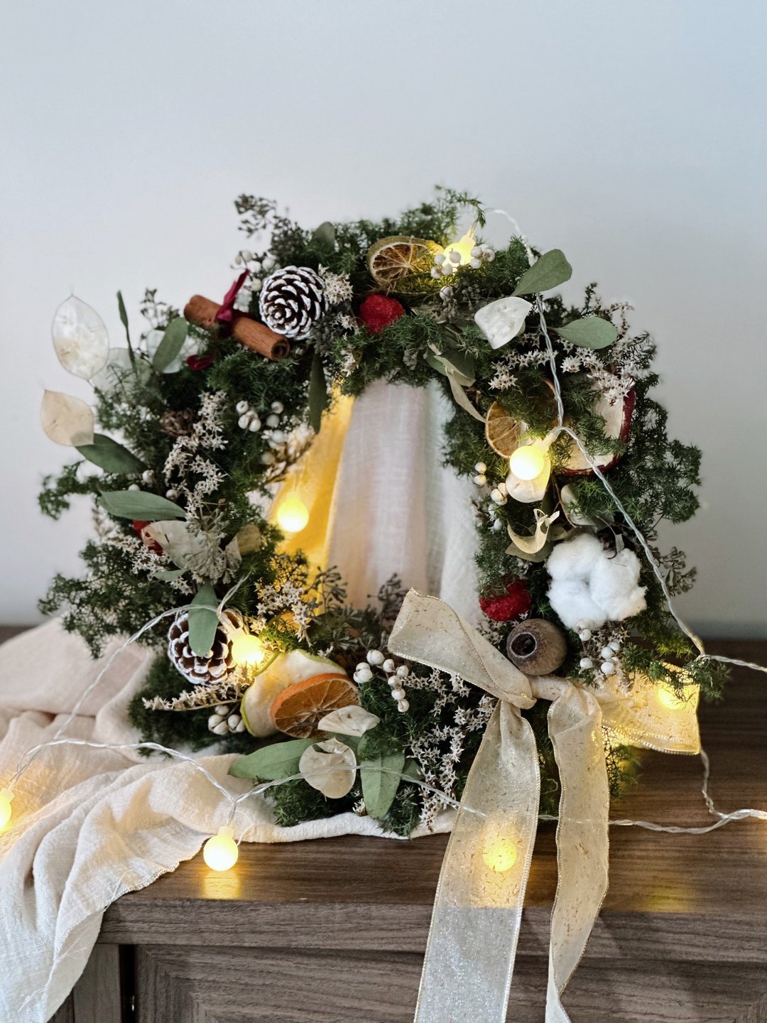 【圣诞花圈】水果派对花圈| Christmas | 圣诞礼物| 圣诞版包装 - 干燥花/捧花 - 植物．花 绿色