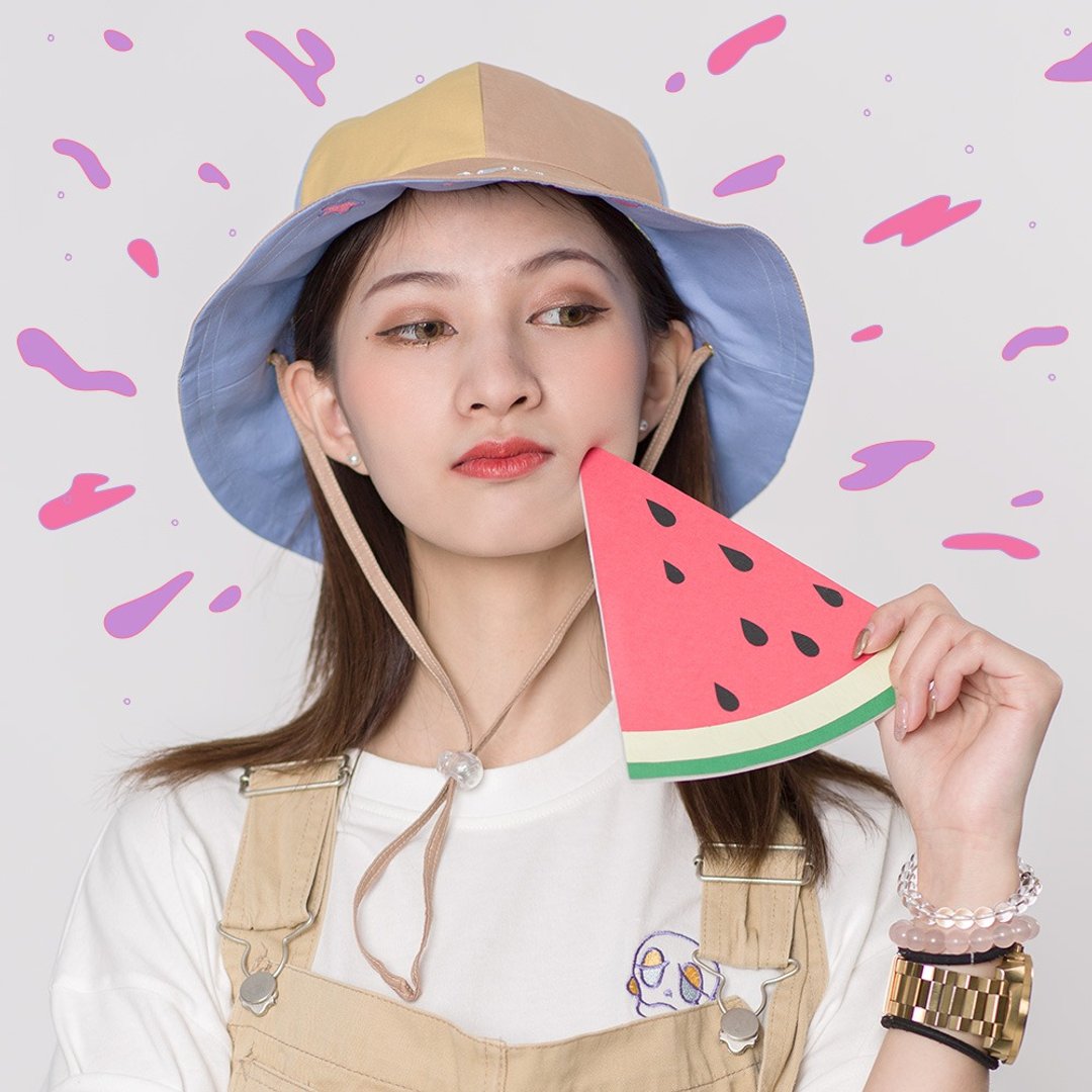 I am nearly melting  渔夫帽 / 圆顶帽 / 手工帽 / 双面帽 - 帽子 - 棉 蓝色