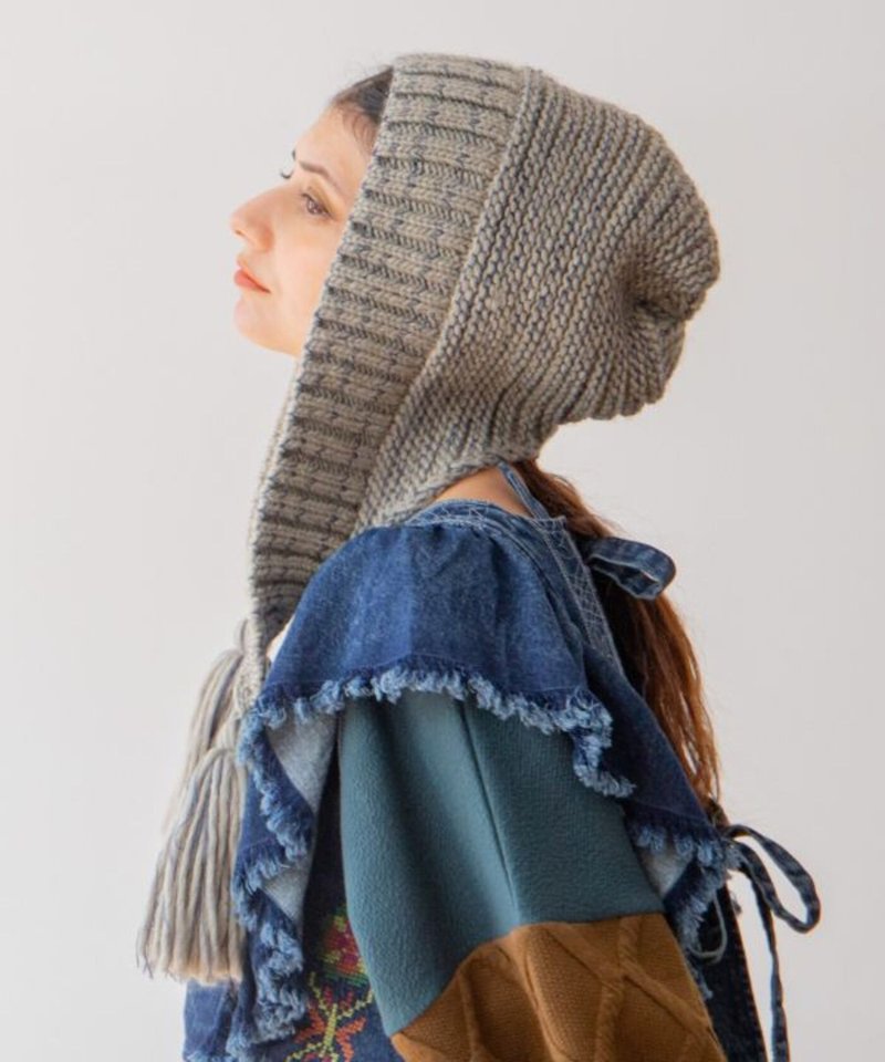 【热门预购】超特色氛围感针织流苏头巾帽 毛帽 (7色) CJNP6302 - 帽子 - 棉．麻 多色