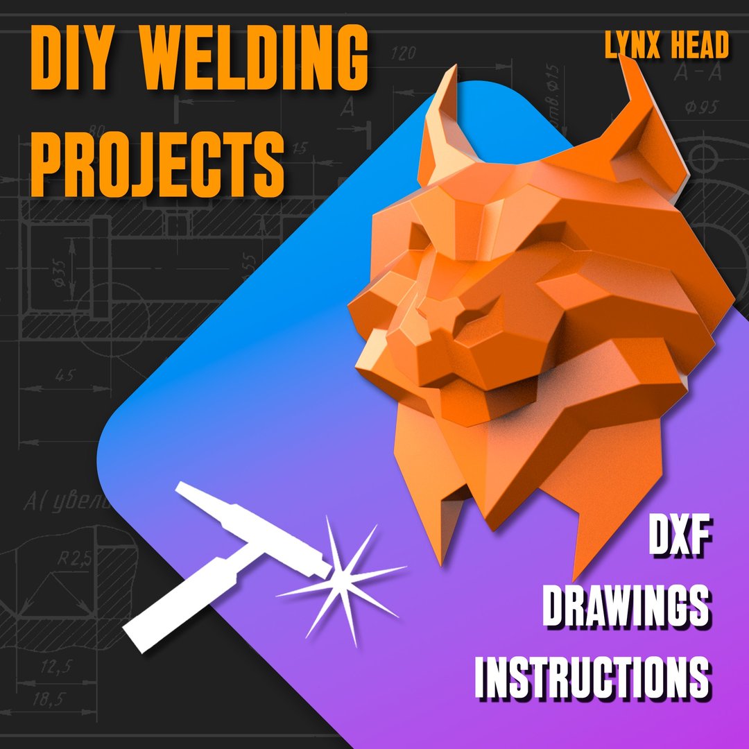 焊接项目计划图 Lynx Head（DXF、PDF） - 图文模板设计 - 其他材质 