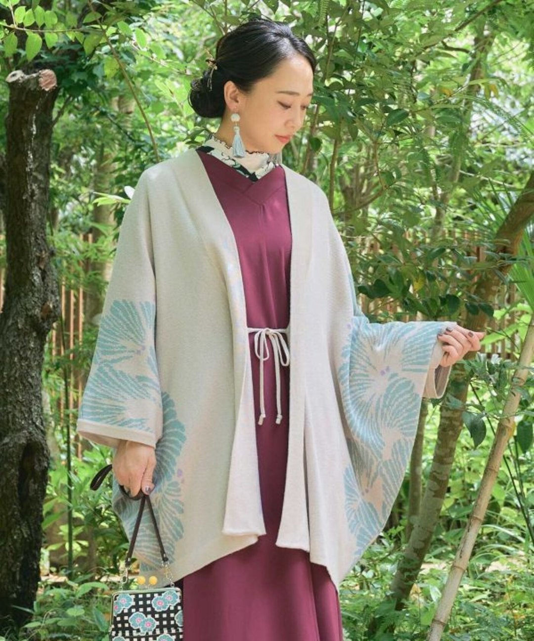 【热门预购】银杏图纹和风羽织  (6色) 75J-1303 - 洋装/连衣裙 - 棉．麻 