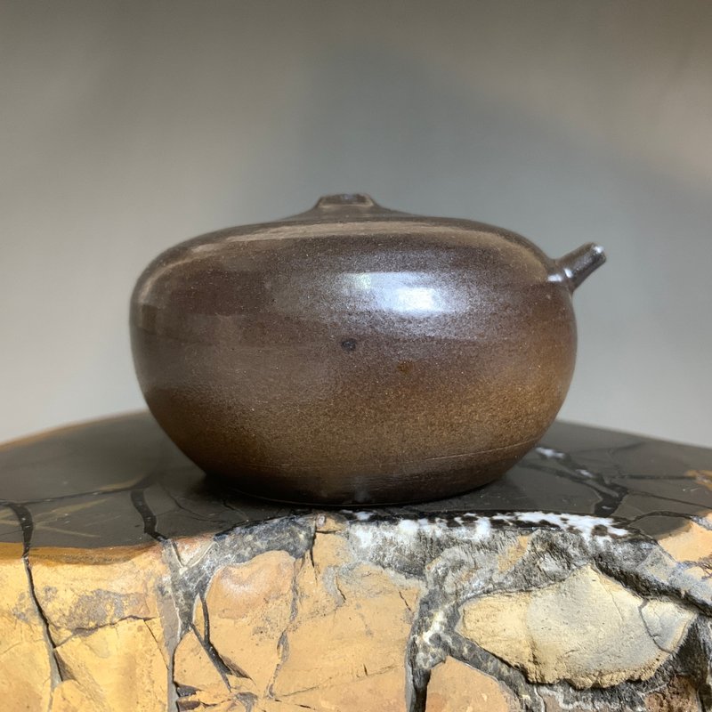 台湾【陶烧釉变】手拉坯水滴砚滴(大)08 - 花瓶/陶器 - 陶 咖啡色