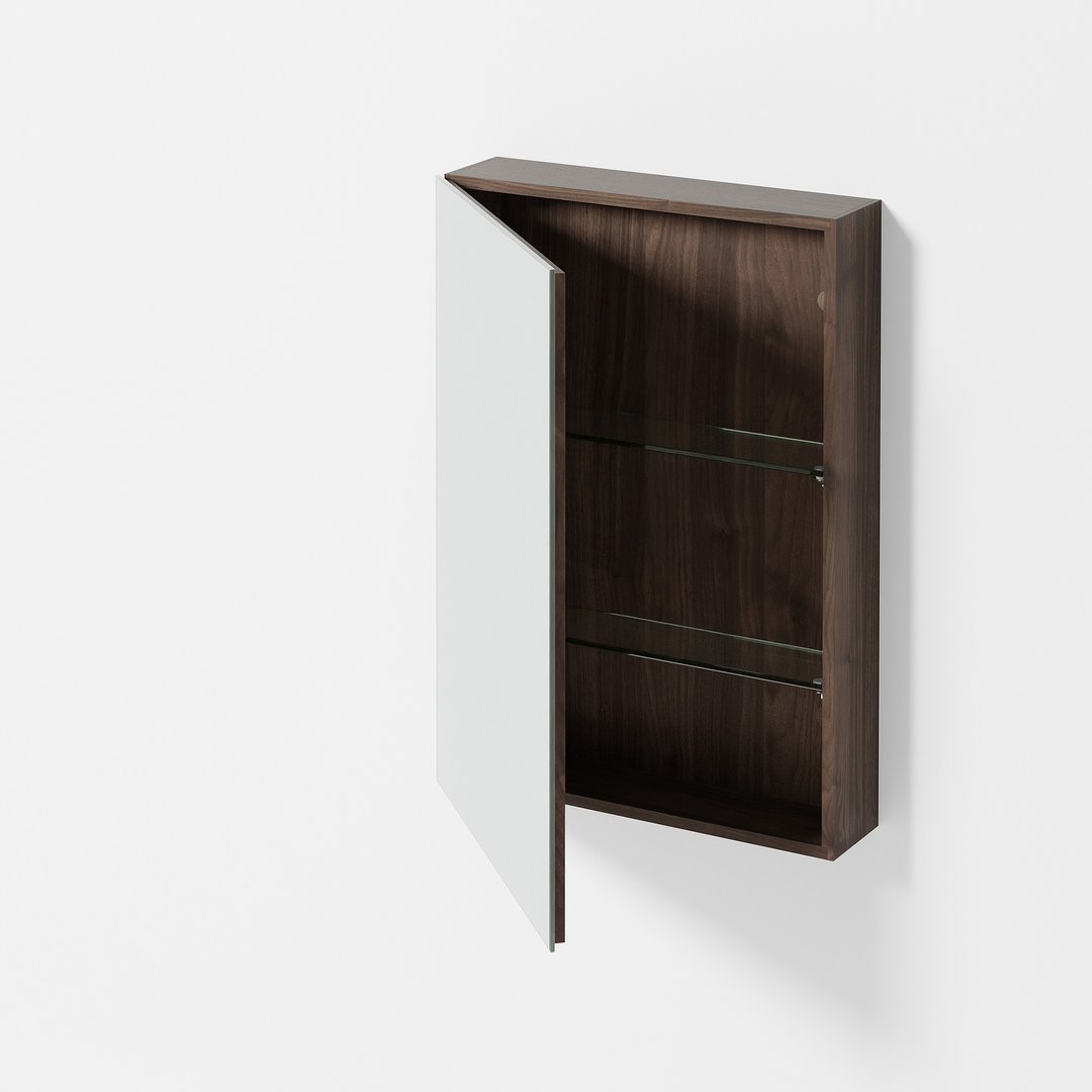 极简600浴镜柜 - 胡桃木 / Cabinet 600 Slimfit Magnifier - 卫浴用品 - 木头 