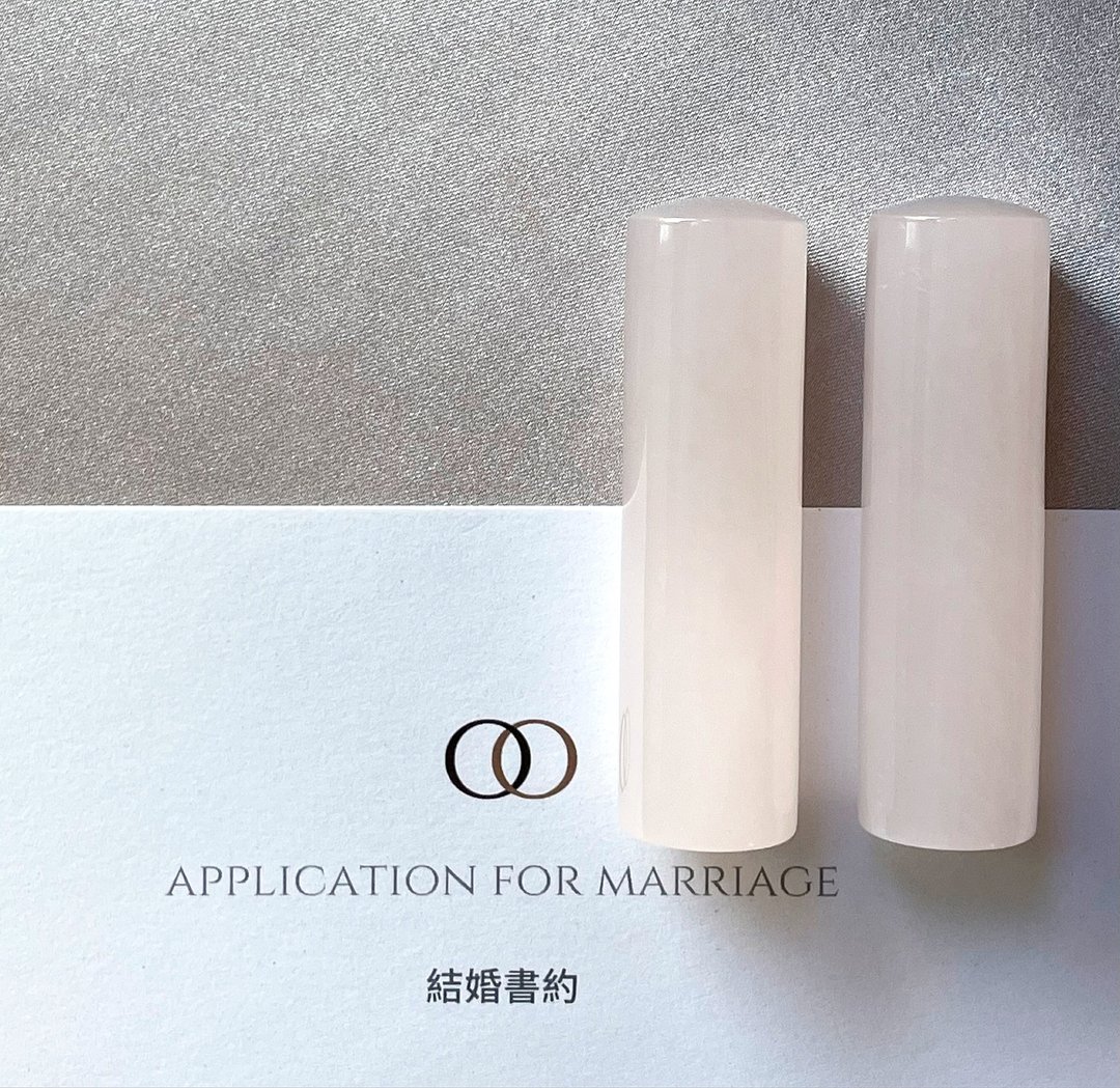 【玉玉印章】 天然粉紫玉印章 圆满结婚对章系列 - 印章/印台 - 宝石 粉红色