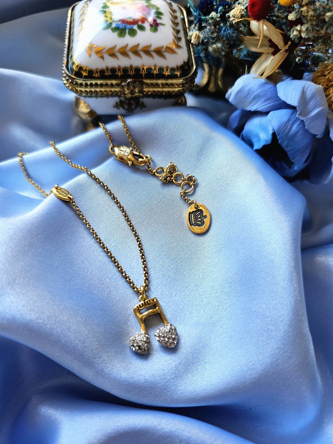 JUICY COUTURE水钻音符皇冠装饰金色项链/美国西洋古董饰品 - 项链 - 其他金属 