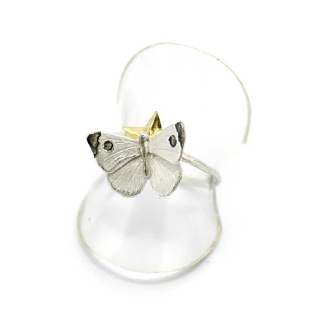 Garden White Ring Monshiro Ring / Ring RN093 - 戒指 - 其他金属 银色