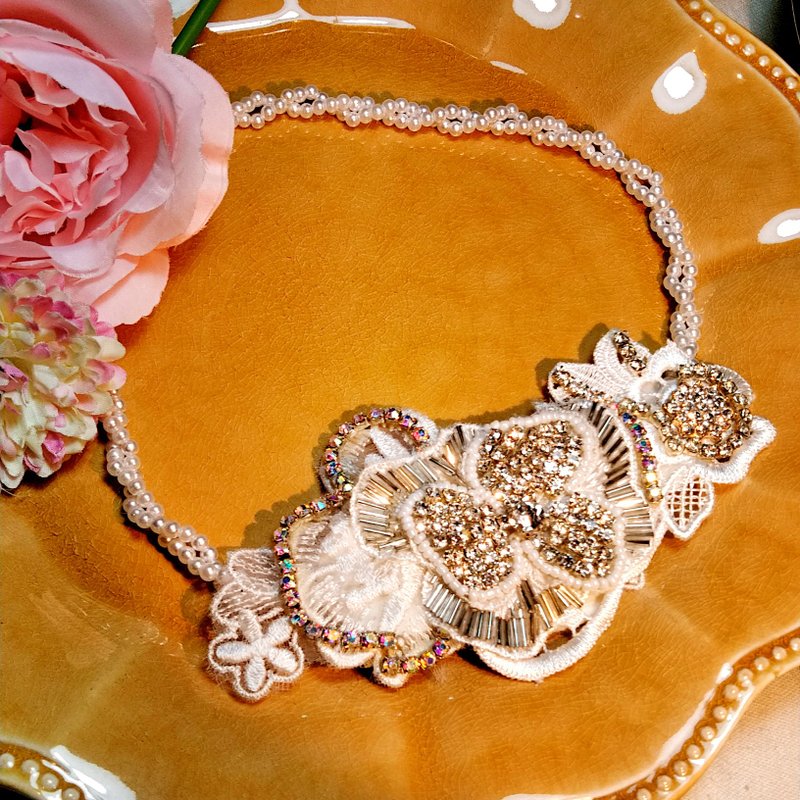 Just Me 蕾丝发箍-05-5173 - 发饰 - 其他材质 白色