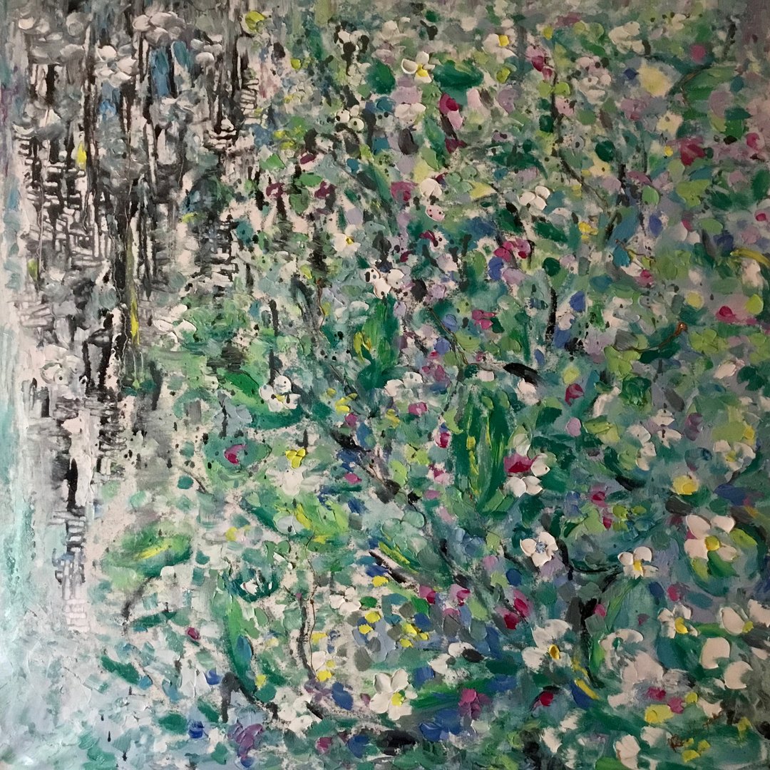 春天来了-原始布面抽象油画 - 墙贴/壁贴 - 其他材质 绿色