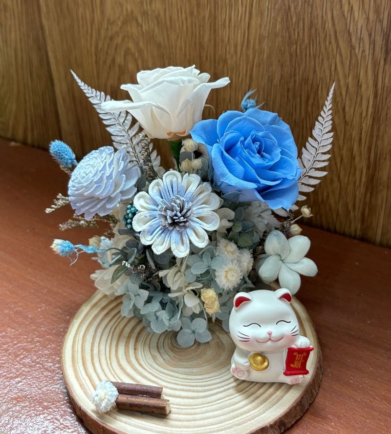 愈心花艺 | 云朵雪酪永生花名片座 开幕花礼/升迁花礼 - 干燥花/捧花 - 植物．花 