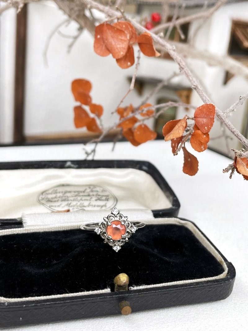 红纹石花砖纯银戒指 - 戒指 - 纯银 粉红色