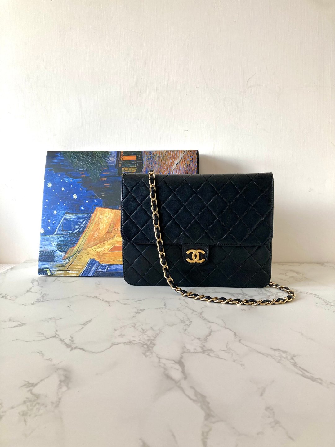 【LA LUNE】中古二手Chanel黑色金扣皮革腋下包单肩侧背背孭手袋 - 侧背包/斜挎包 - 真皮 黑色