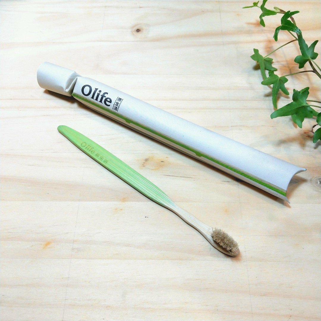 Olife原生活 天然手工竹牙刷【适中软度白马毛 渐层浅绿】 - 其他 - 竹 绿色