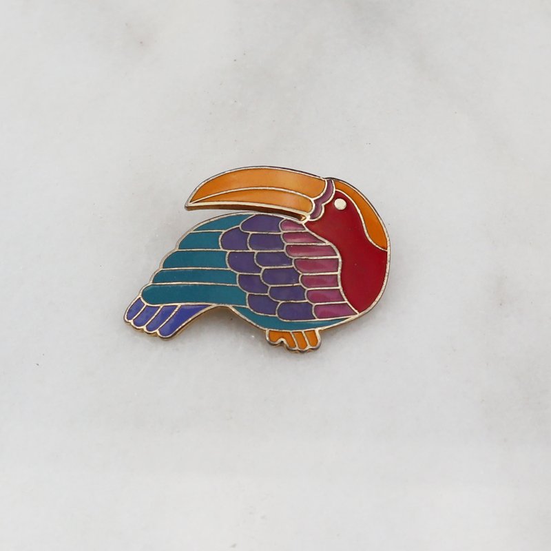 南瓜Vintage。Laurel Burch 1980s 手工 珐琅 胸针 - 胸针 - 珐琅 