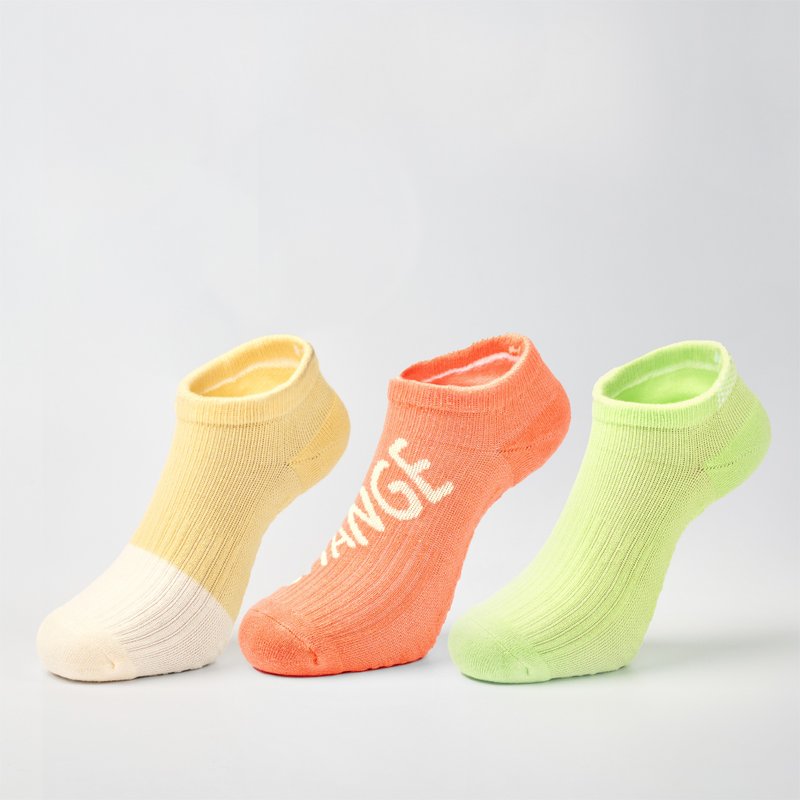 Lucky Loser 运动踝袜三双入 - 亮黄(M) - 袜子 - 棉．麻 黄色