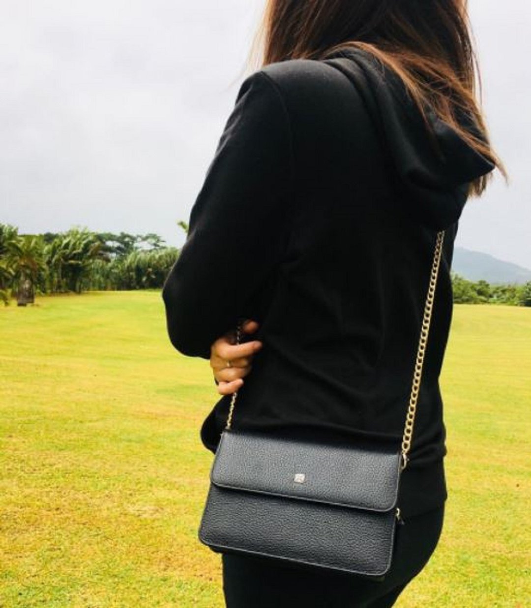 Tosca | Flat Clutch - 可拆式银包单肩包 真皮 钱包提袋 侧背 - 侧背包/斜挎包 - 真皮 黑色