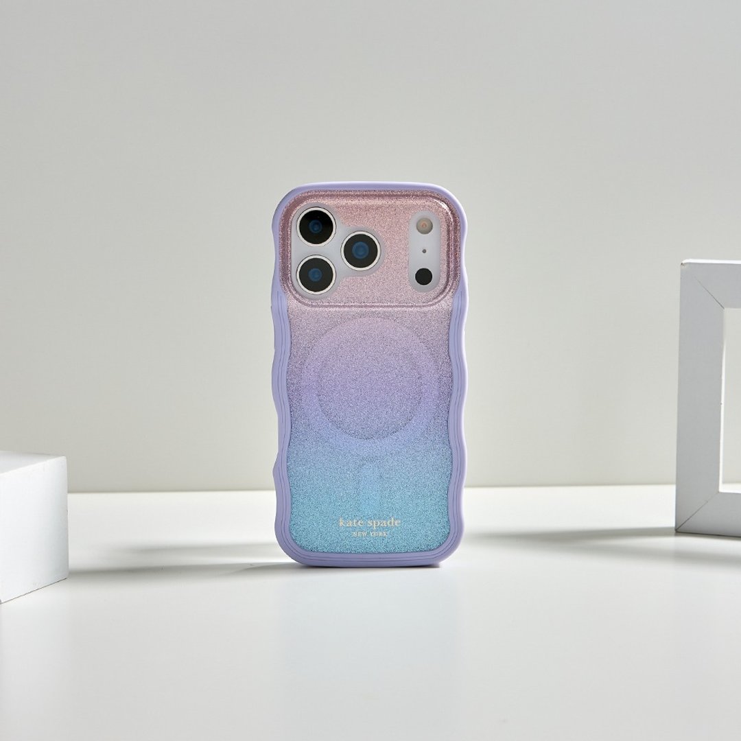 【kate spade】iPhone 17系列 磁吸波浪手机壳 粉彩紫 - 手机壳/手机套 - 塑料 