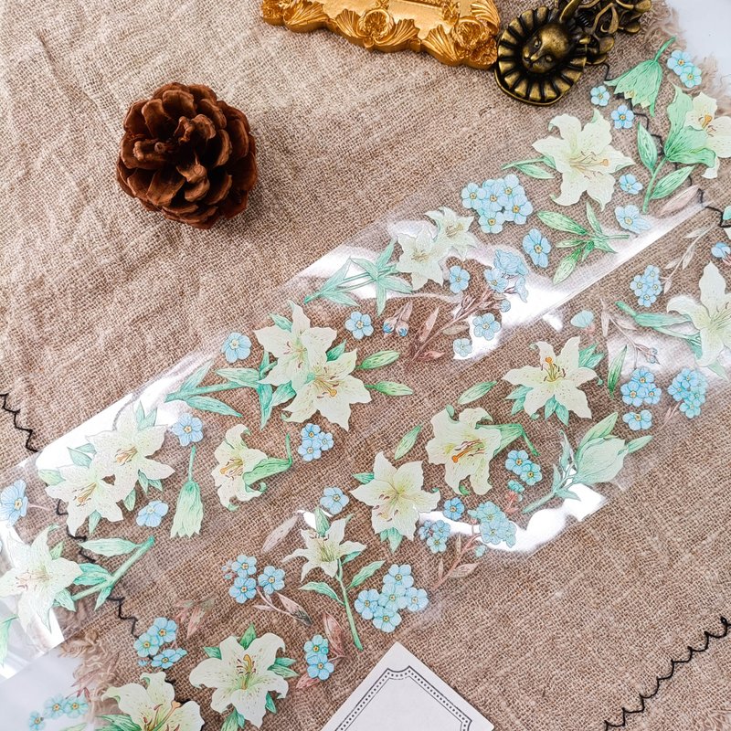 PS297_香水百合之韻/ 裝飾膠帶 - 纸胶带 - 塑料 多色